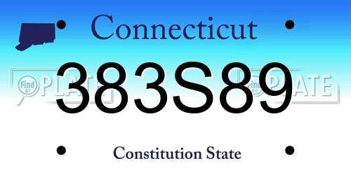 383S89 Connecticut License Plate