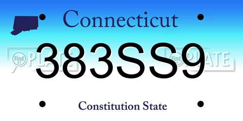 383SS9 Connecticut License Plate