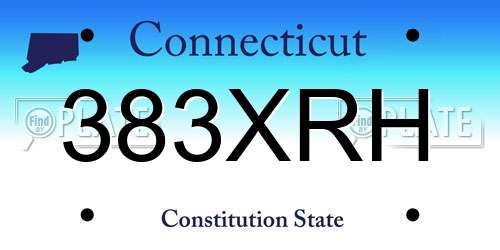 383XRH Connecticut License Plate