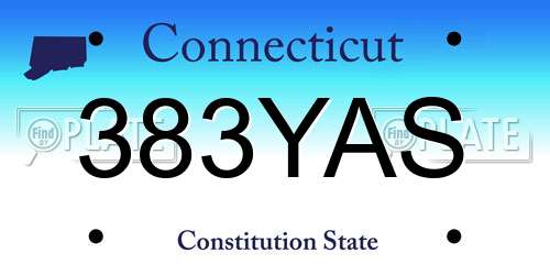 383YAS Connecticut License Plate
