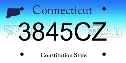 3845CZ Connecticut License Plate