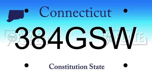 384GSW Connecticut License Plate