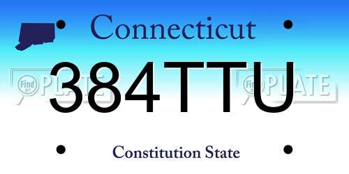 384TTU Connecticut License Plate