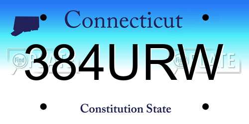 384URW Connecticut License Plate