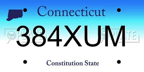 384XUM Connecticut License Plate