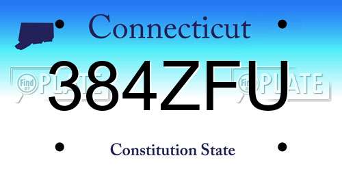 384ZFU Connecticut License Plate