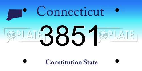 3851 Connecticut License Plate