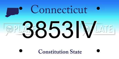 3853IV Connecticut License Plate