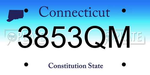 3853QM Connecticut License Plate