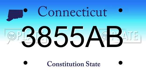3855AB Connecticut License Plate
