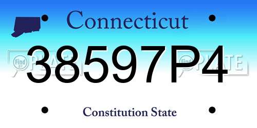 38597P4 Connecticut License Plate