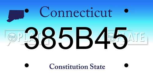 385B45 Connecticut License Plate