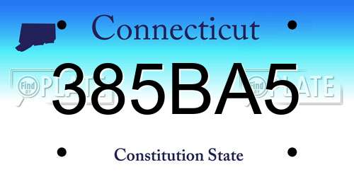 385BA5 Connecticut License Plate