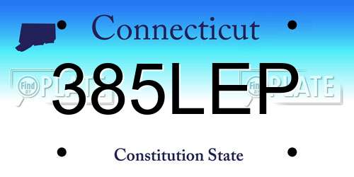 385LEP Connecticut License Plate