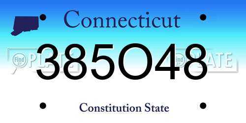 385O48 Connecticut License Plate
