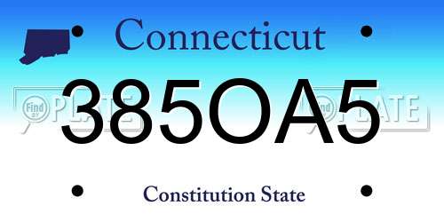385OA5 Connecticut License Plate