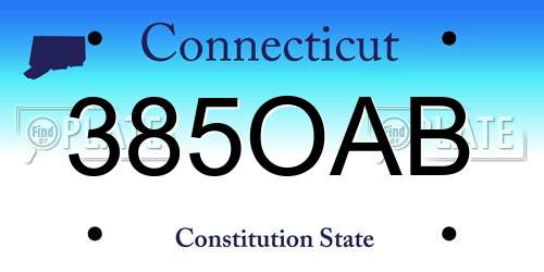 385OAB Connecticut License Plate