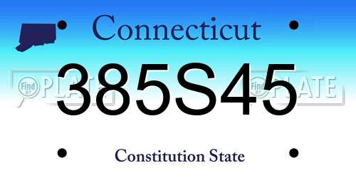 385S45 Connecticut License Plate