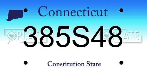 385S48 Connecticut License Plate