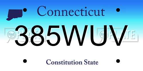 385WUV Connecticut License Plate