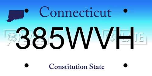 385WVH Connecticut License Plate