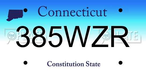 385WZR Connecticut License Plate