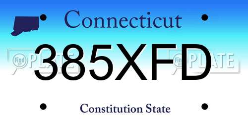 385XFD Connecticut License Plate