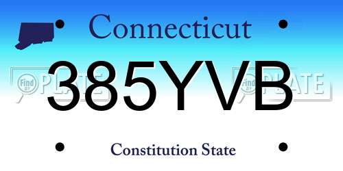 385YVB Connecticut License Plate