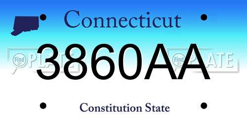 3860AA Connecticut License Plate