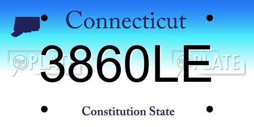3860LE Connecticut License Plate