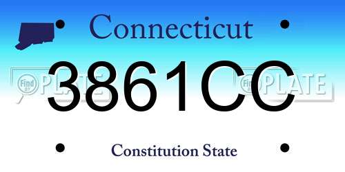 3861CC Connecticut License Plate