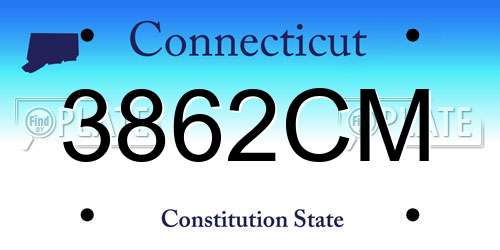 3862CM Connecticut License Plate
