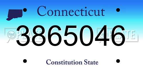 3865046 Connecticut License Plate