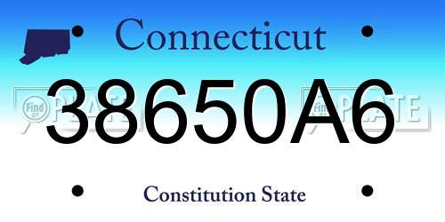 38650A6 Connecticut License Plate