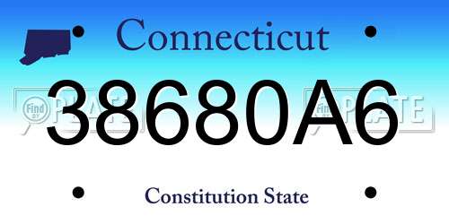 38680A6 Connecticut License Plate