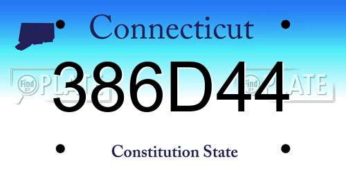 386D44 Connecticut License Plate