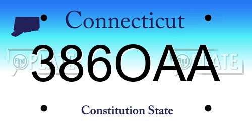 386OAA Connecticut License Plate
