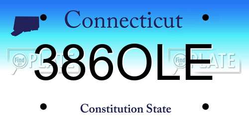 386OLE Connecticut License Plate