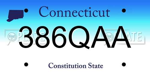 386QAA Connecticut License Plate