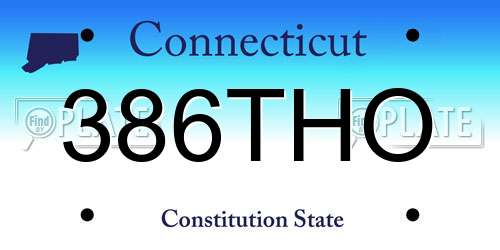 386THO Connecticut License Plate