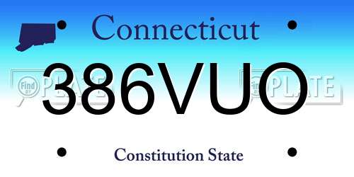386VUO Connecticut License Plate