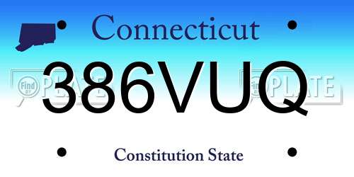 386VUQ Connecticut License Plate
