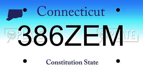 386ZEM Connecticut License Plate