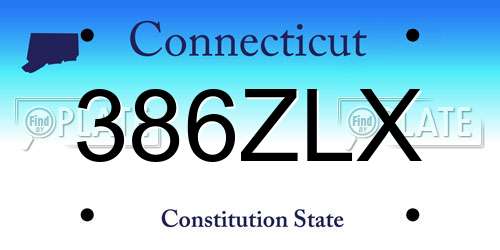 386ZLX Connecticut License Plate