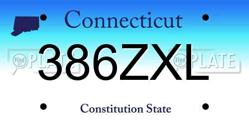 386ZXL Connecticut License Plate