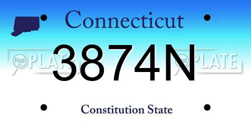 3874N Connecticut License Plate