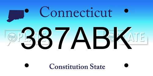 387ABK Connecticut License Plate