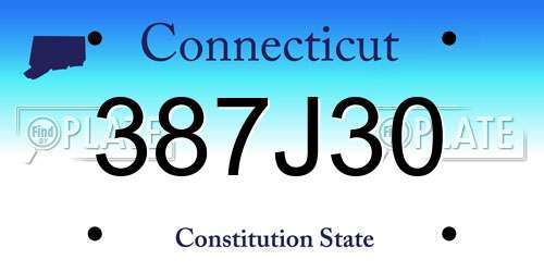 387J30 Connecticut License Plate