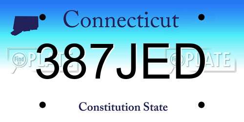 387JED Connecticut License Plate