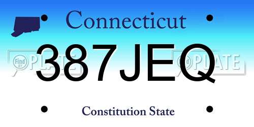 387JEQ Connecticut License Plate